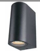 Black Outdoor Wall Light LED PROLIGHT+ In Aluminum 2*GU10 MAX.11WI IP65