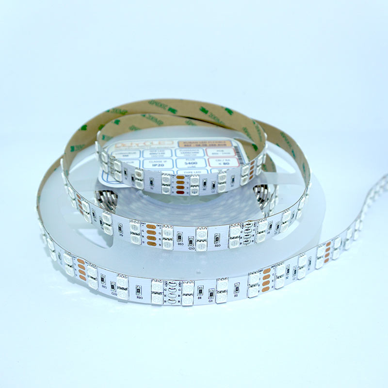 RUBAN LED RGB SMD 5050 Double Ligne PROLIGHT+ 220V / 120 LEDS / IP65