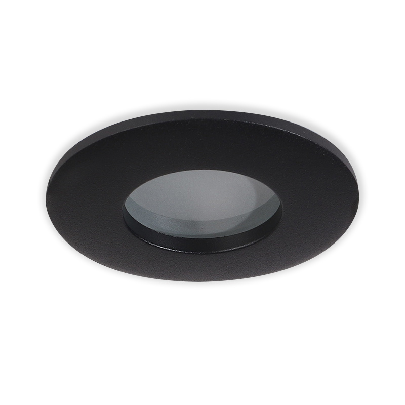 Couvercle Rond Noir Sable en Aluminium pour Spot Encastré Etanche Prolight+