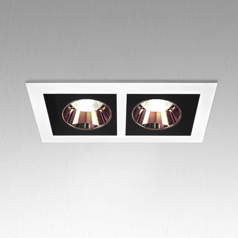 Support de Spot Double Orientable Blanc / Noir et Rose Gold PROLIGHT+