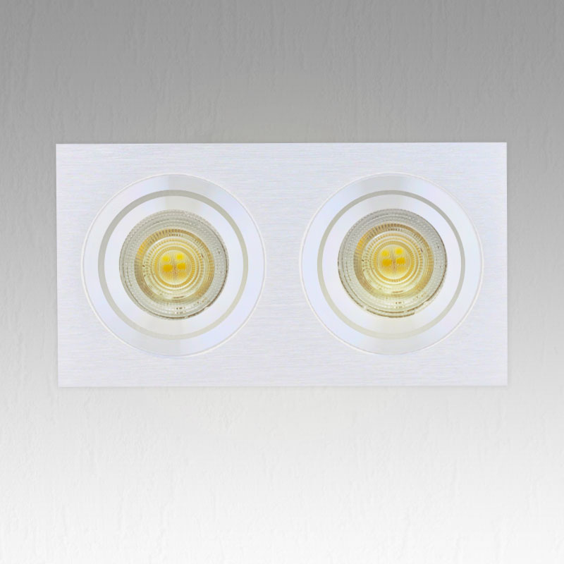 Support de Spot Carrée Double Blanc Orientable  PROLIGHT+  