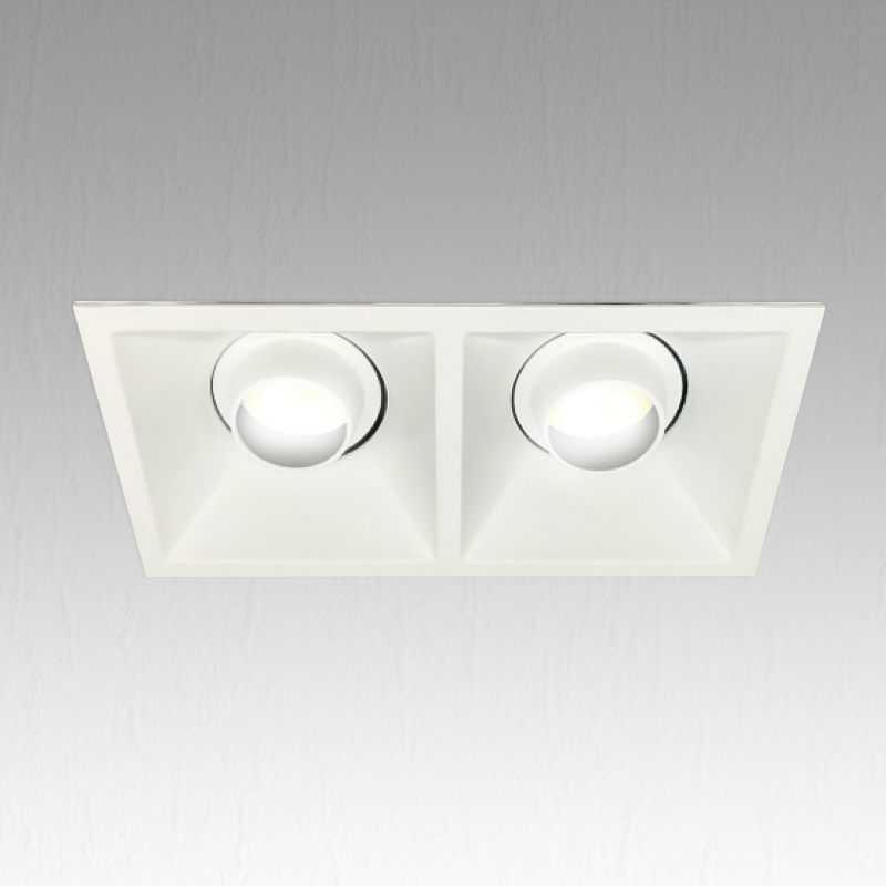 Support de Spot Blanc Carrée double PROLIGHT+ 