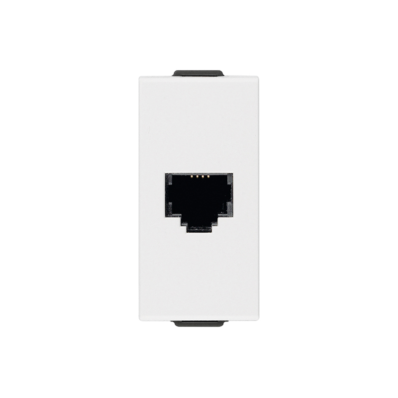 VIMAR RJ11 phone jack, 6-position 4-conductor (6/4), screw terminals, white NEVE UP