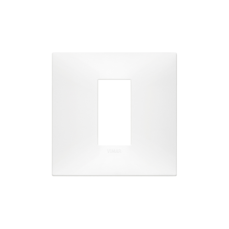 VIMAR 1-module central cover plate for 2-module mounting boxes, technopolymer, matt white NEVE UP