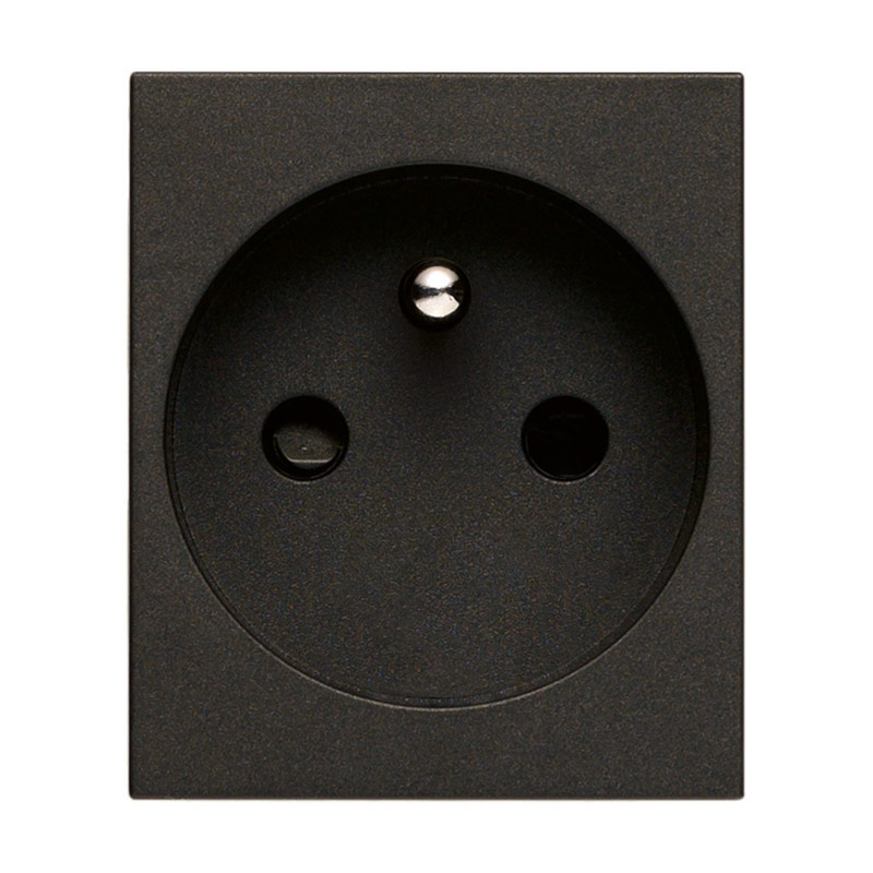 VIMAR 2P+E FR SICURY outlet black LINEA