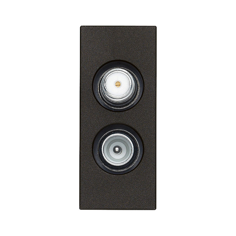 VIMAR Prise TV-RD-SAT directe 2 sorties noir LINEA 
