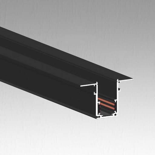 [PRWJ26B] Rail Magnétique Noir en Aluminum Encastrable W73*H52*L2000mm,cut-out : W73*H52*L2000mm