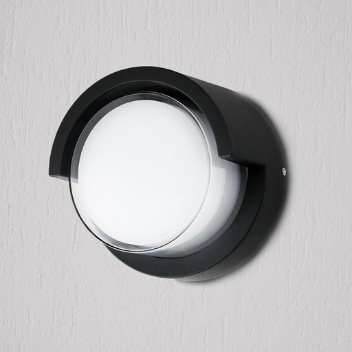 [PRLDWM01222BK] Applique murale Led Rond Noir PROLIGHT+ 