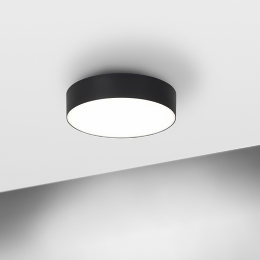 [PRLDS1009R18] Plafonnier Premium Noir LED PROLIGHT+ en Aluminium 24W I IP20 | Size Φ140*H30mm