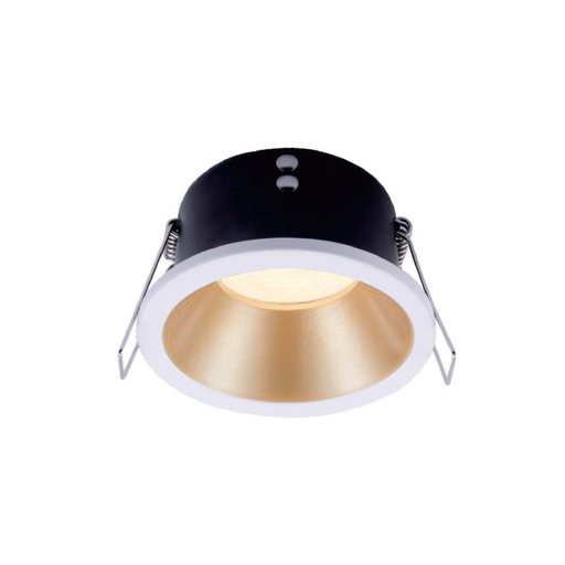 [PRTS6261SDWHCG] Support de Spot Blanc Sable Rond Or Etanche Encastrable Prolight+ IP65 