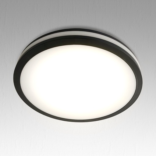 [PRHYE3CL40BK]  Plafonnier  LED Etanche Rond Noir Prolight+ 24W / IP64
