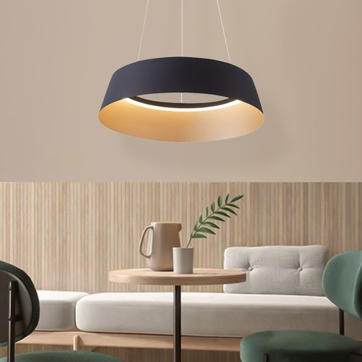 [IB5636-850ROP-BG] iBruzzi Lustre Suspendu Avola Noir Sable / Champagne Gold 50W