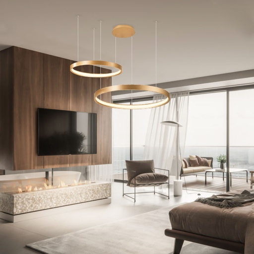 [IB5611-868RPP-BG] iBruzzi Lustre Suspendu Cassaro Or Brossé 68W