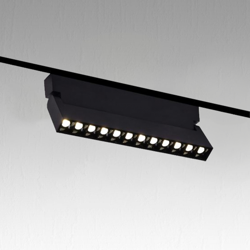 [PRWJZDGS12] Luminaire Magnétique Linéaire LED Noir Orientable en Aluminium PROLIGHT+ 220*22*115mm 12W 3000K IP20