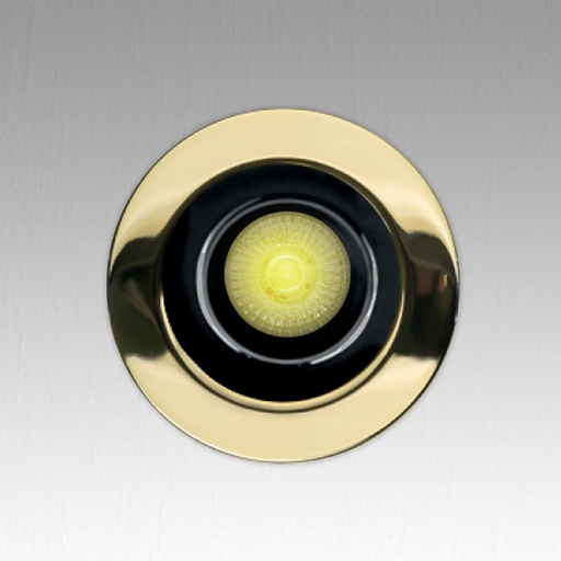 [PRYC134BA1622GDBK] Support de Spot Rond Orientable Gold et  Noir PROLIGHT+ en aluminum pour ampoule GU10 / 220V / 12V / IP20