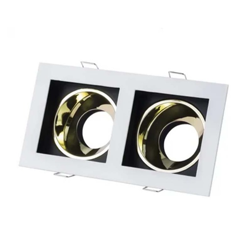 [PRYC1352CA1622WHBKGD] White / Black and Gold Double Orientable Spot Holder PROLIGHT+