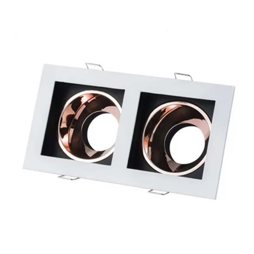 [PRYC1352CA1622WHBKRG] Support de Spot Double Orientable Blanc / Noir et Rose Gold PROLIGHT+  