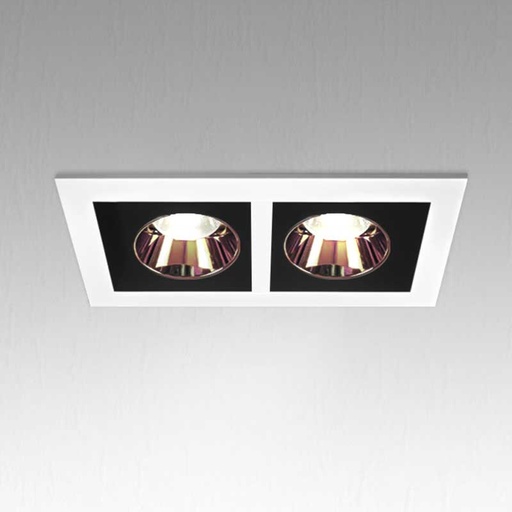 [PRYC1372CA1622WHBKRG] Support de Spot Double Orientable Blanc / Noir et Rose Gold PROLIGHT+
