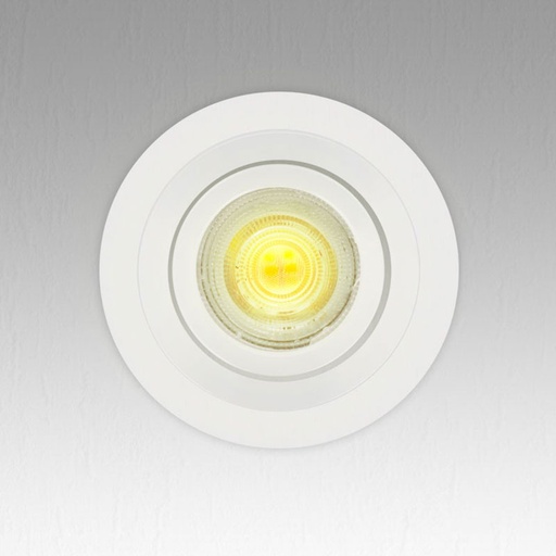 [PR185WH] Support de Spot Rond Blanc Orientable  PROLIGHT+  