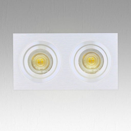 [PR1862WH] White Orientable Double Square Spot Holder Orientable PROLIGHT+  