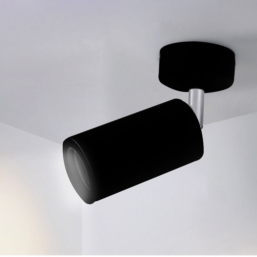 [PRYC360A1622BK] Plafonnier en Saillie Noir Orientable  PROLIGHT+ en aluminum pour  ampoules MR16 / GU10 / 220V / 12V / IP20 