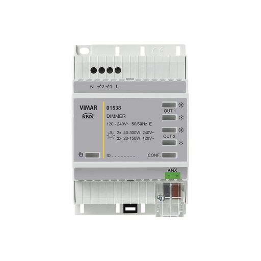 [Vimar-01538] VIMAR Dimmer KNX 2 OUT200W LED 120-240V