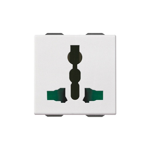 [Vimar-09257] VIMAR 2P+T 13 A 250 V~ multi-standard socket outlet, white - 2 modules NEVE UP